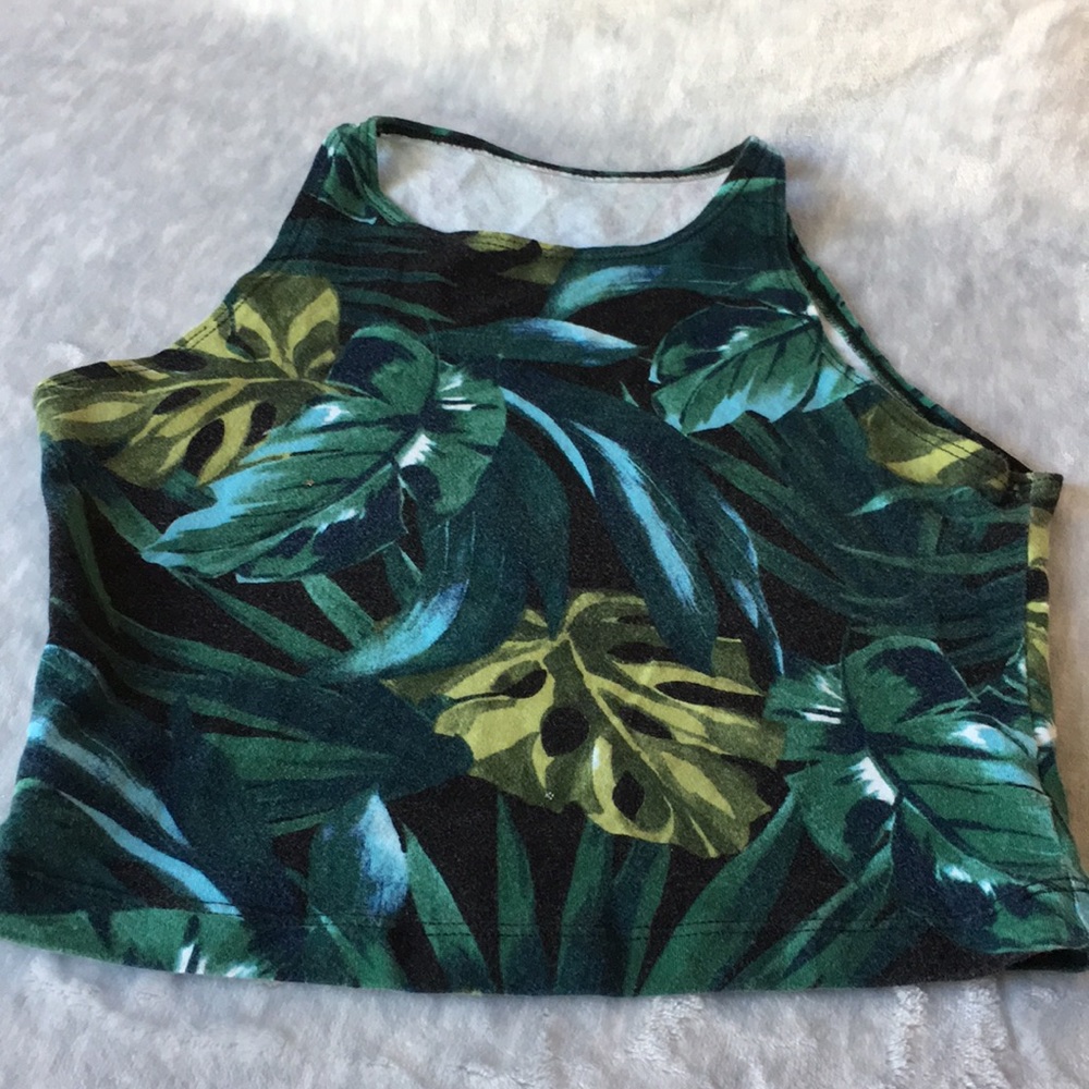 Tropical Crop Tank Top XS-S by American Apparel, resale.